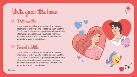 Modelo de apresentação Dia dos Namorados das Princesas Disney