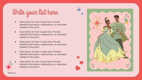 Modelo de apresentação Dia dos Namorados das Princesas Disney