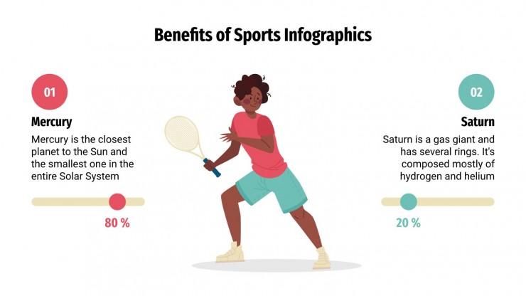 Benefits of Sports Infographics presentation template 