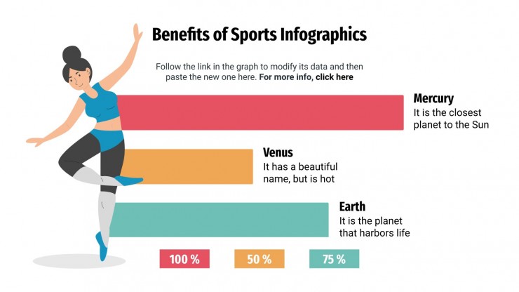 Modelo de apresentação Infográficos dos benefícios do esporte