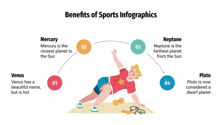 Modelo de apresentação Infográficos dos benefícios do esporte