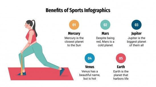 Benefits of Sports Infographics presentation template 