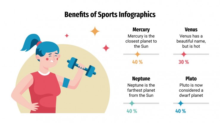 Benefits of Sports Infographics presentation template 