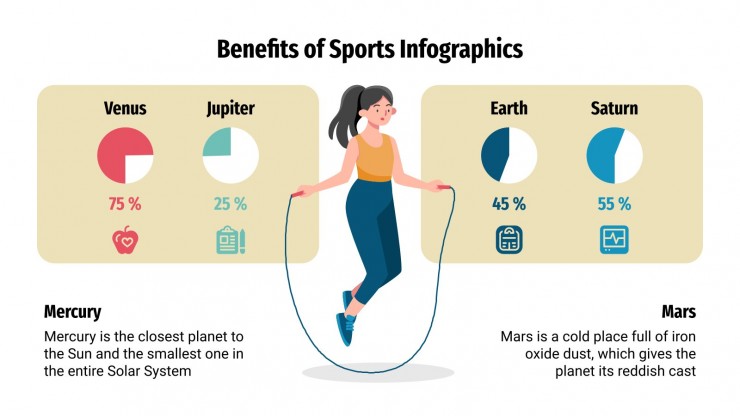 Plantilla de presentación Infografías de los beneficios del deporte