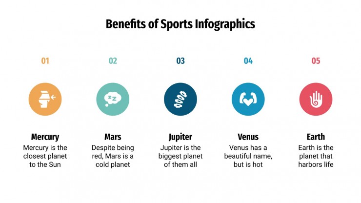 Benefits of Sports Infographics presentation template 