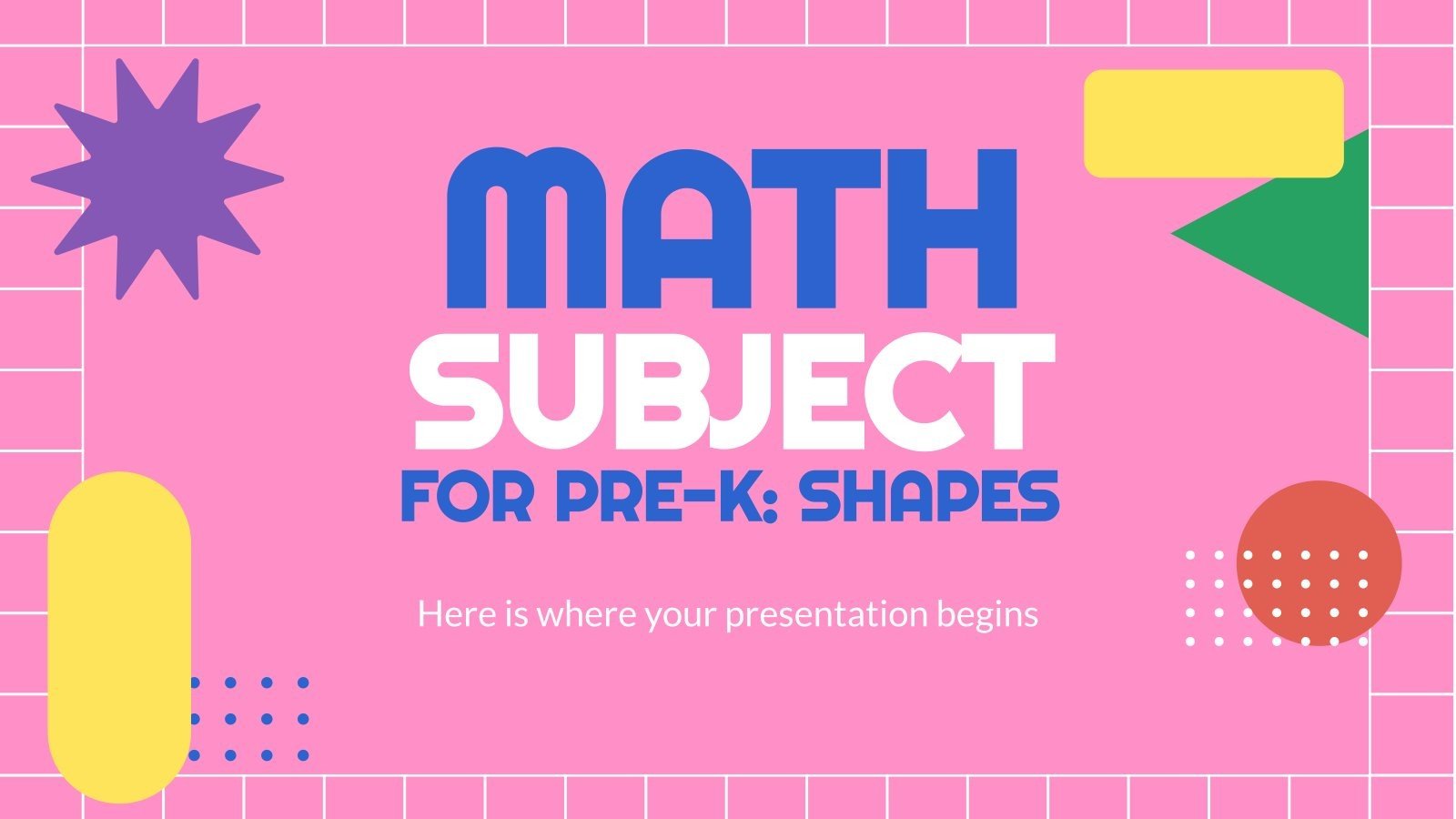 Maths pour l'école maternelle : Formes Modèles de présentation