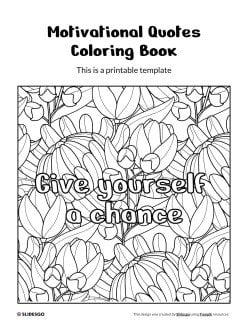 Motivational Quotes Coloring Book presentation template 
