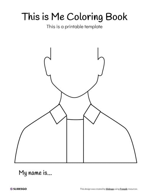 Plantilla de presentación Libro para colorear: Este soy yo