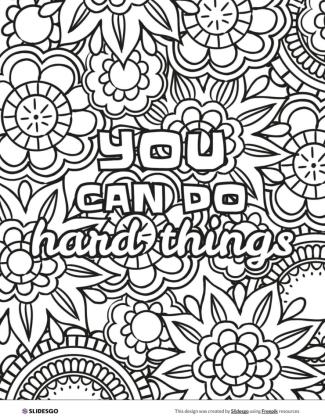 동기 부여 따옴표 색칠하기 책 프레젠테이션 템플릿