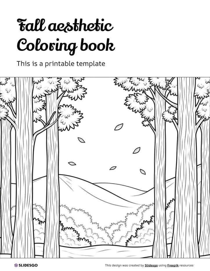 Fall Aesthetic Coloring Book Template