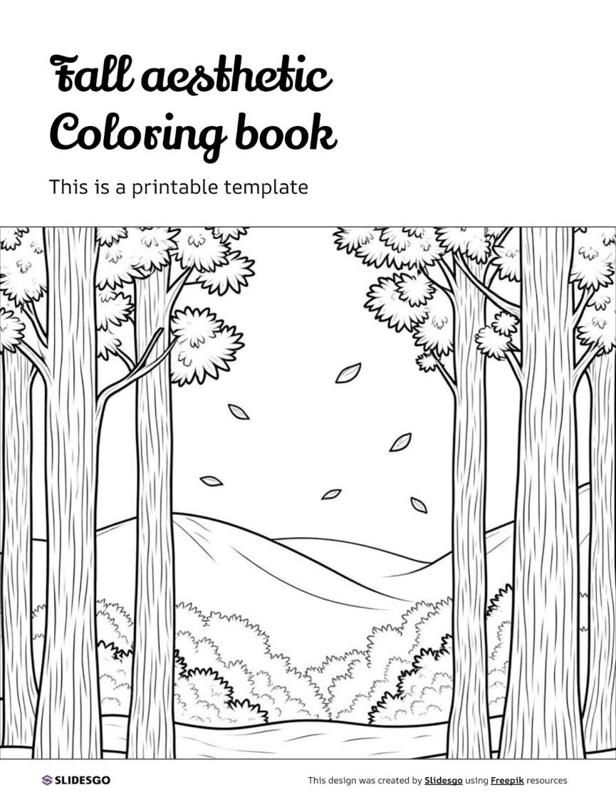 Fall Aesthetic Coloring Book Template