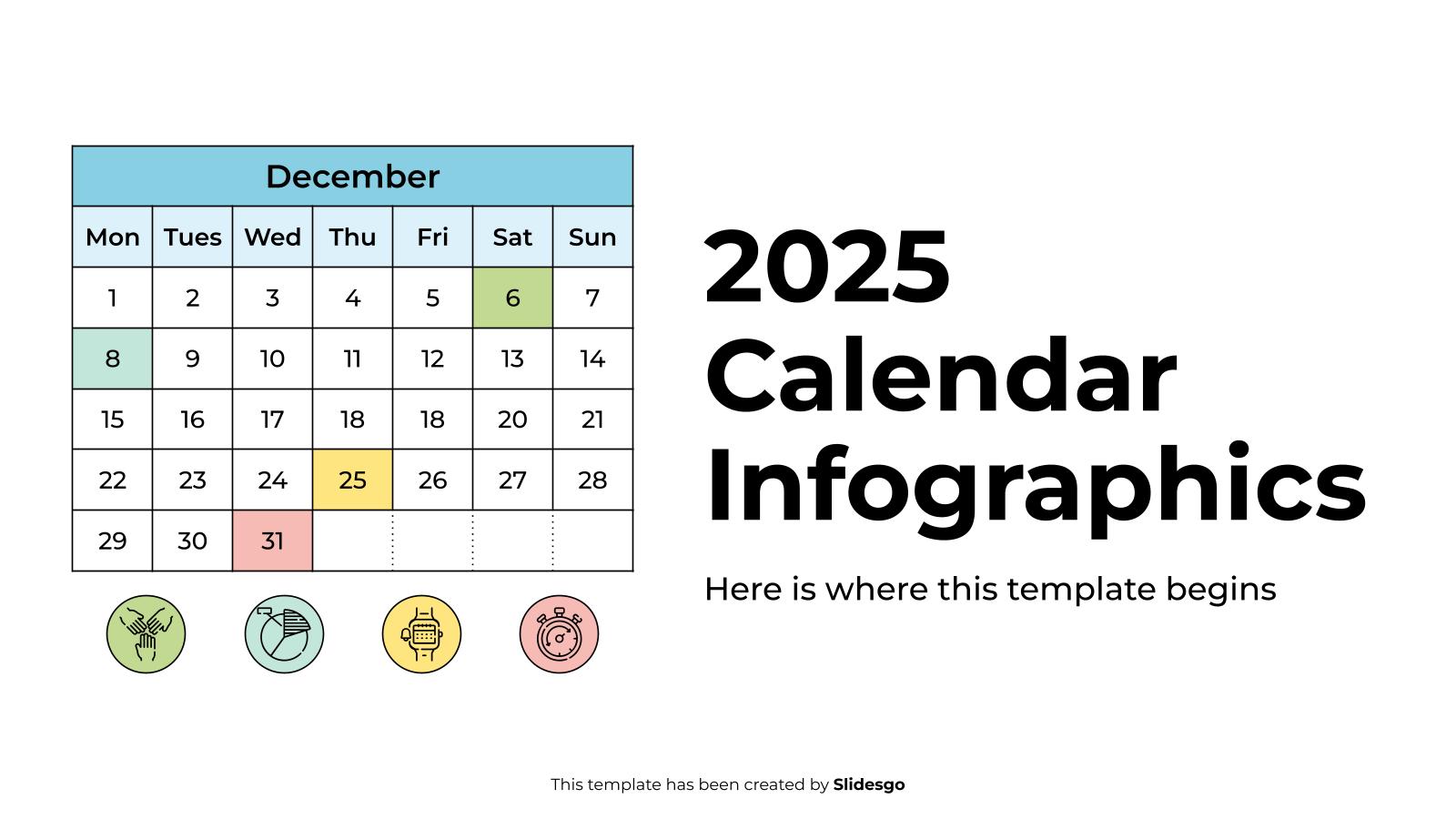2025년 달력 인포그래픽 프레젠테이션 템플릿