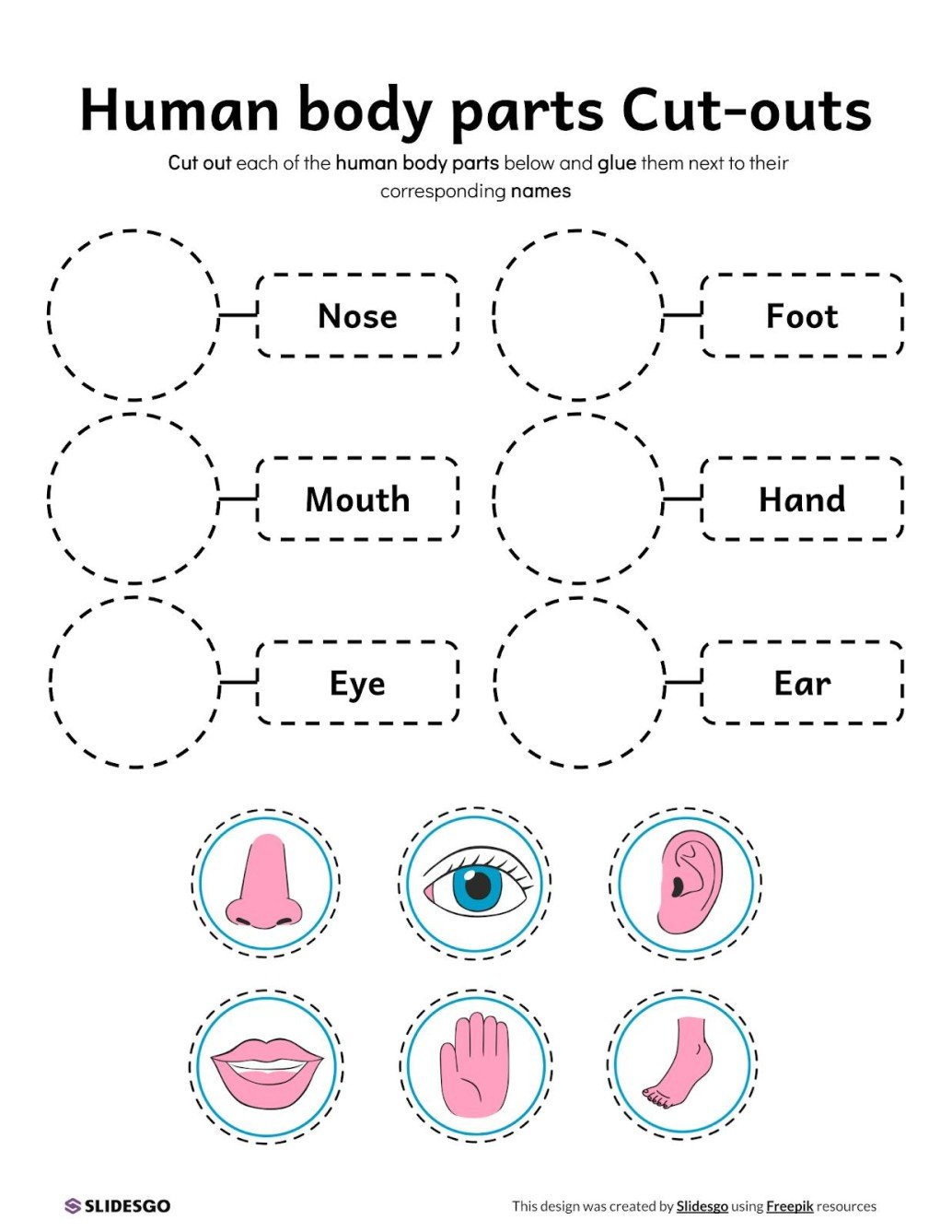 Human Body Parts Cut-outs Template