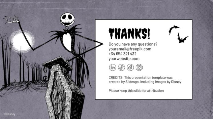 Modelo de apresentação O Estranho Mundo de Jack de Tim Burton