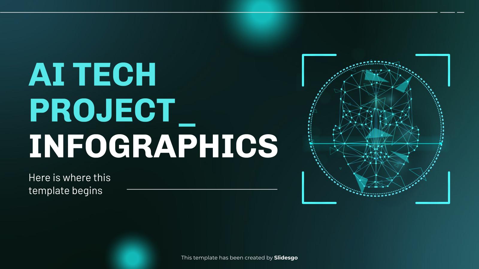 Infografiken zum KI-Tech-Projekt Präsentationsvorlage