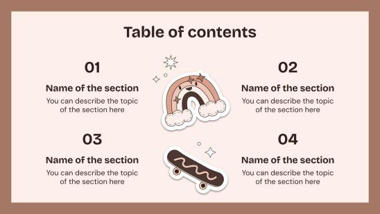 Farbe des Jahres 2025: Mocha Mousse – Sticker-Thema Präsentationsvorlage