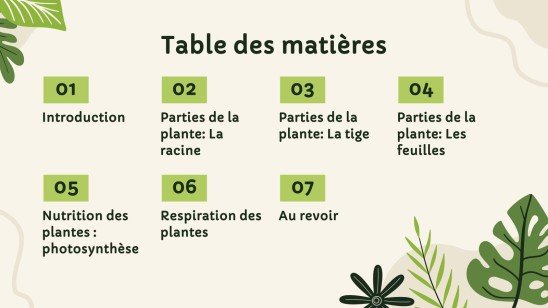 Vie végétale : nutrition, photosynthèse et respiration Modèles de présentation