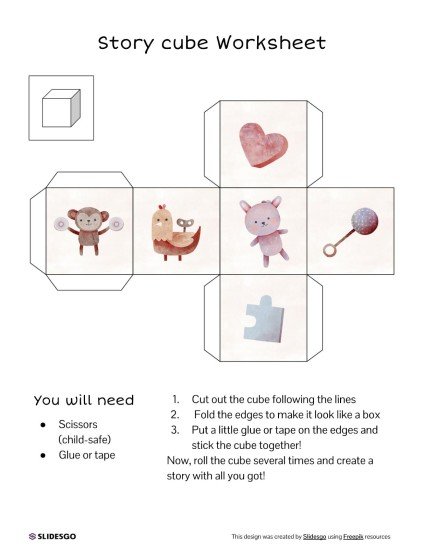 Feuille de travail du cube d'histoire Modèles de présentation