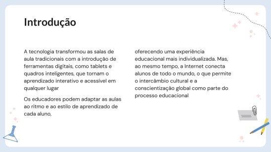 Modelo de apresentação O impacto da tecnologia na educação moderna