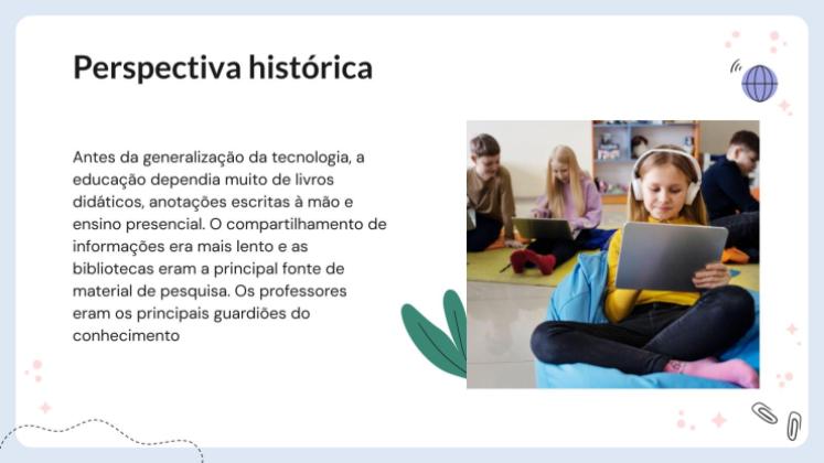 Modelo de apresentação O impacto da tecnologia na educação moderna