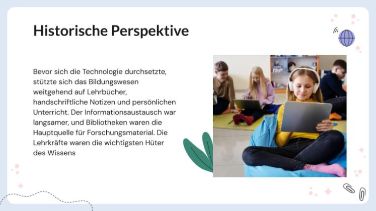 Der Einfluss der Technologie auf die moderne Bildung Präsentationsvorlage