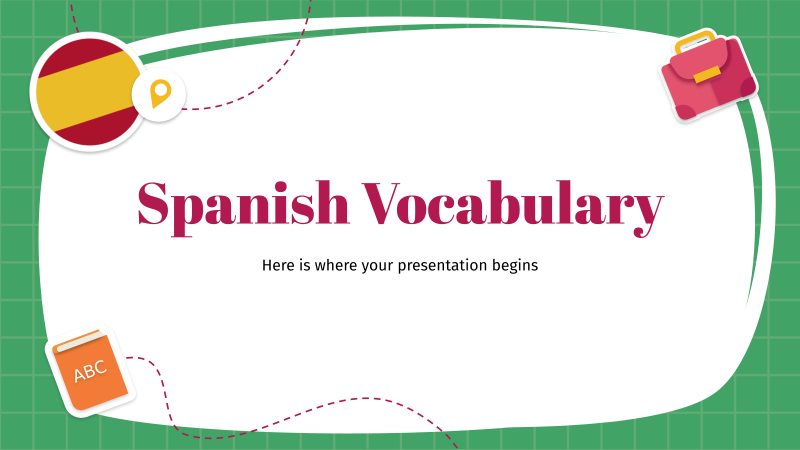 Spanish Vocabulary Workshop presentation template 