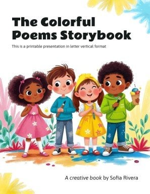 Modelo de apresentação O livro de histórias de poemas coloridos