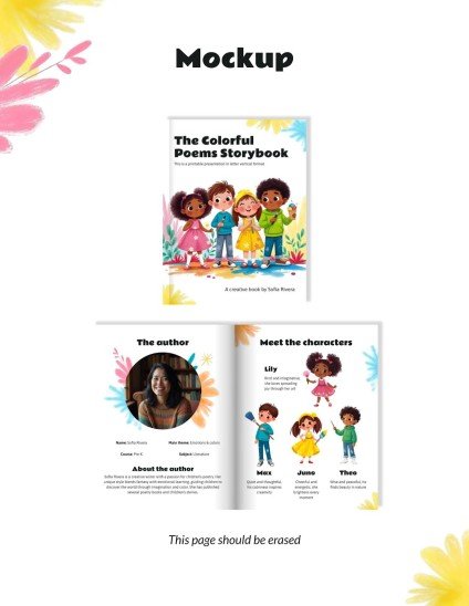 Modelo de apresentação O livro de histórias de poemas coloridos