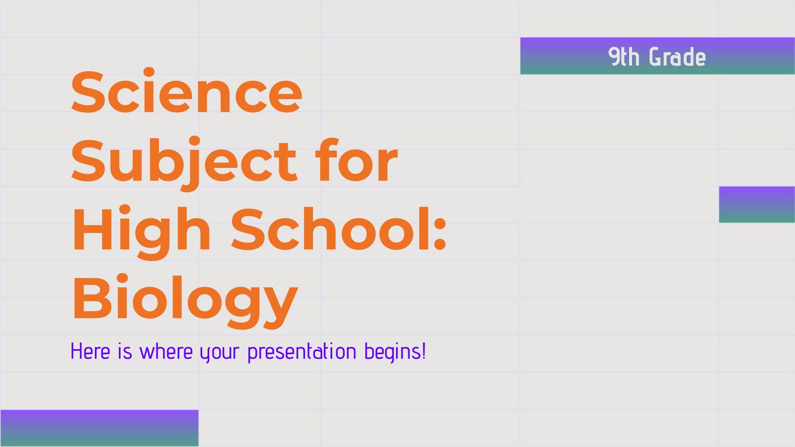 Science Subject for Middle School - 9th Grade: Biology presentation template 