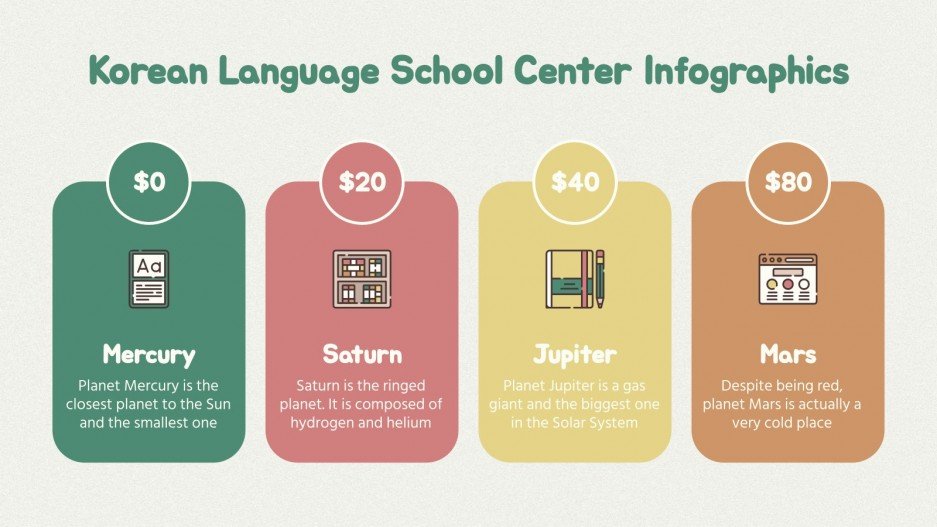 Korean Language School Center Infographics Google Slides