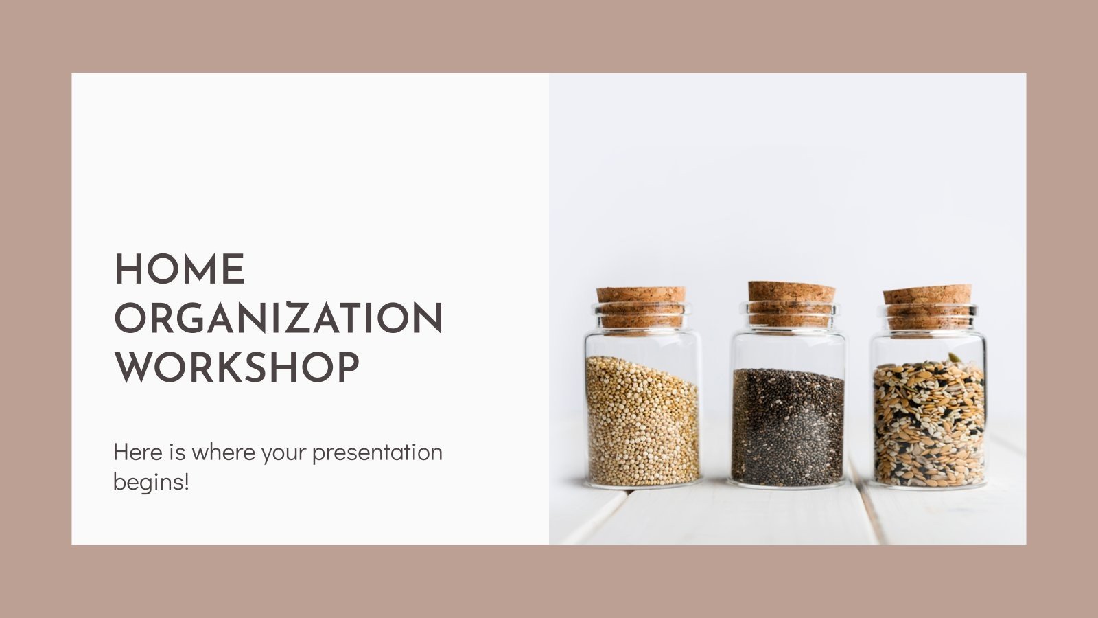 Atelier d'organisation à la maison Modèles de présentation