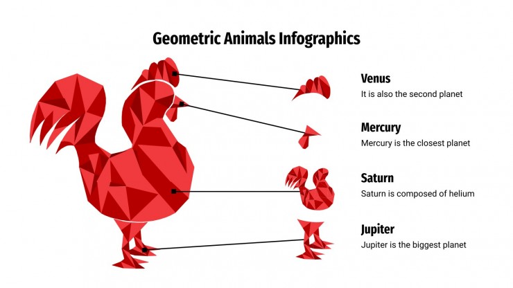 Modelo de apresentação Infográficos geométricos de animais