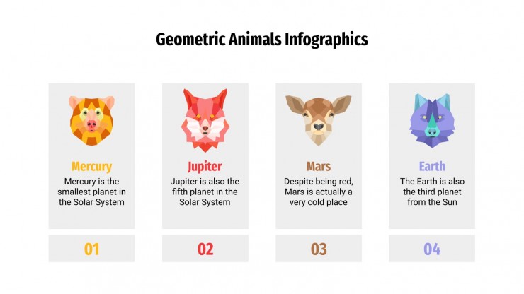 Geometric Animals Infographics presentation template 