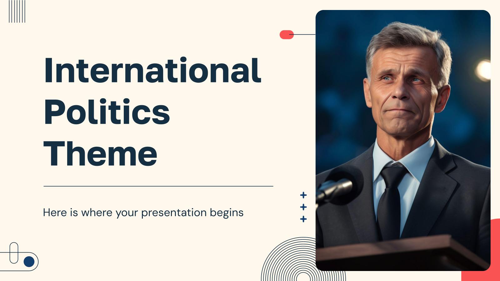 Thema Internationale Politik Präsentationsvorlage