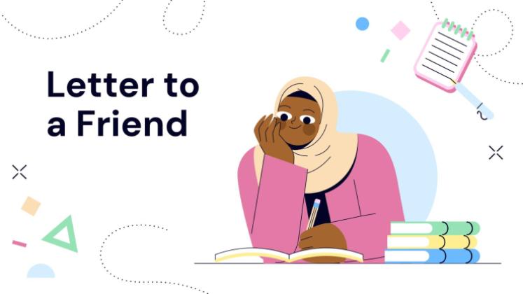Plantilla de presentación Carta a un amigo