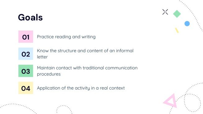 Plantilla de presentación Carta a un amigo