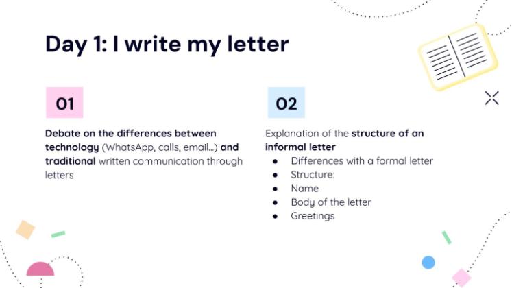 Plantilla de presentación Carta a un amigo