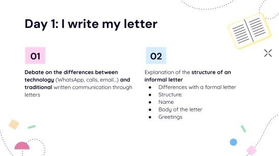 Plantilla de presentación Carta a un amigo