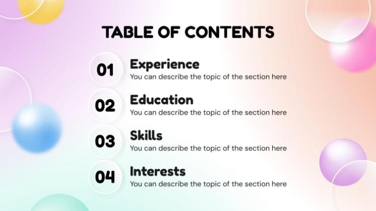 Glassmorphism Style CV presentation template 