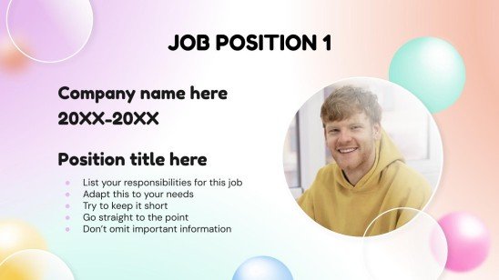 Glassmorphism Style CV presentation template 
