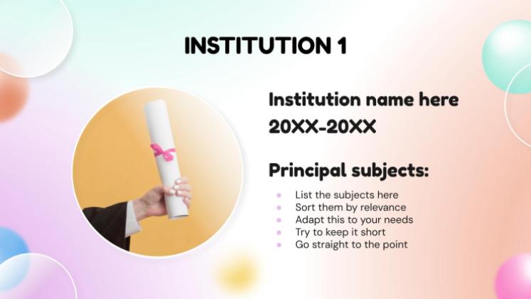 Glassmorphism Style CV presentation template 