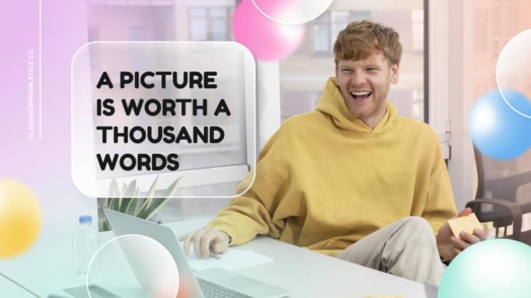 Glassmorphism Style CV presentation template 