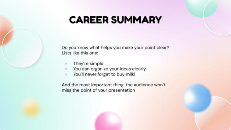 Glassmorphism Style CV presentation template 