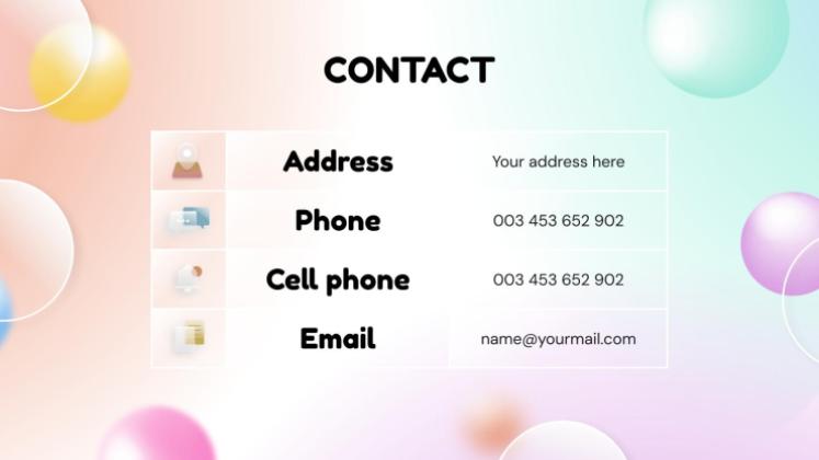 Glassmorphism Style CV presentation template 