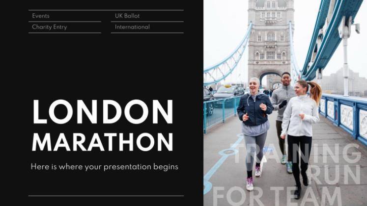 Der London-Marathon Präsentationsvorlage