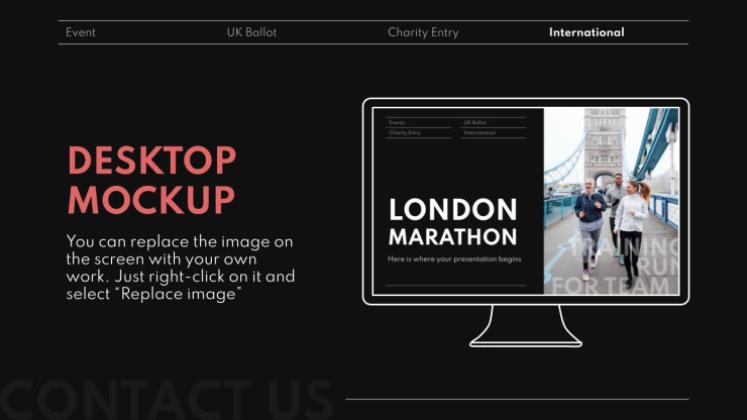 Der London-Marathon Präsentationsvorlage