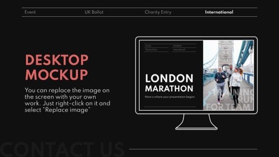 Der London-Marathon Präsentationsvorlage