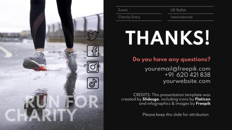 Der London-Marathon Präsentationsvorlage