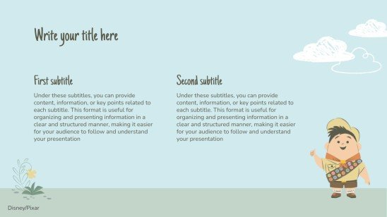 L'aventure Là-haut Modèles de présentation