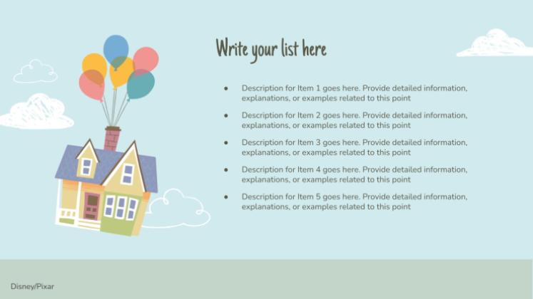 L'aventure Là-haut Modèles de présentation